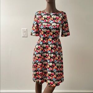 Amie Scott The Wicked Witch Dress Floral Shortsleeves Pocket Vintage Small S New